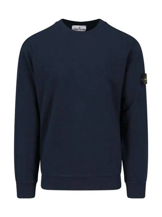 Cotton Crew Neck Sweatshirt Navy - STONE ISLAND - BALAAN 3