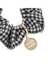 Gingham Check Wool Scrunchie Black White - MIU MIU - BALAAN 6