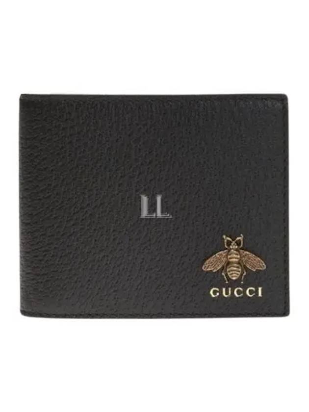 Animalier Bee Leather Half Wallet Black - GUCCI - BALAAN 2