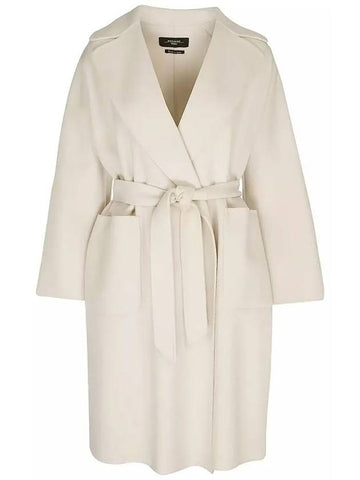 ROVO Belted Wool Coat Panna 2350160339 064 - MAX MARA - BALAAN 1