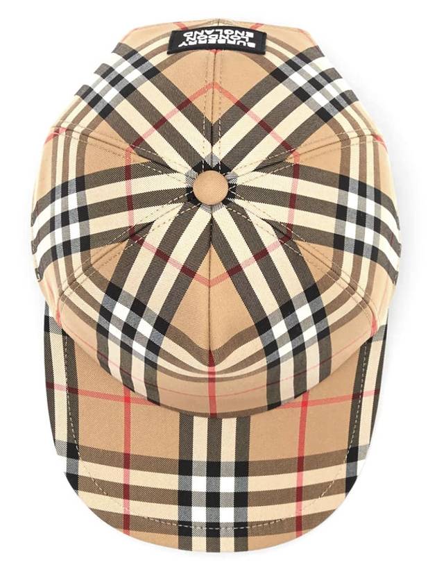 logo applique vintage check ball cap beige - BURBERRY - BALAAN 6