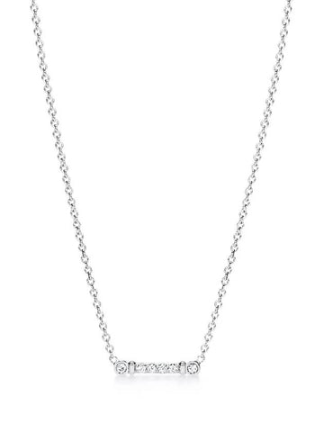 Stem Pendant Platinum Diamond Necklace Silver - TIFFANY & CO. - BALAAN 1