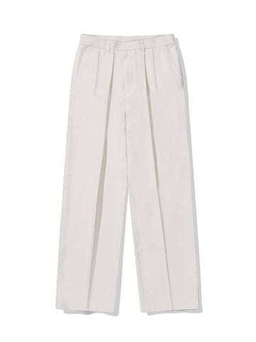 Two-Tuck Super Wide Slacks Cream - BATTRACT - BALAAN 1