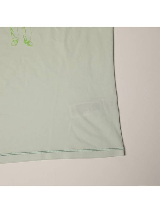 Logo Print Cotton Jersey Short Sleeve T-Shirt Light Green - CP COMPANY - BALAAN 10