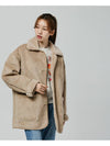 Suede Mink Fur Mustang Coat BEIGE - LE SOLEIL MATINEE - BALAAN 7