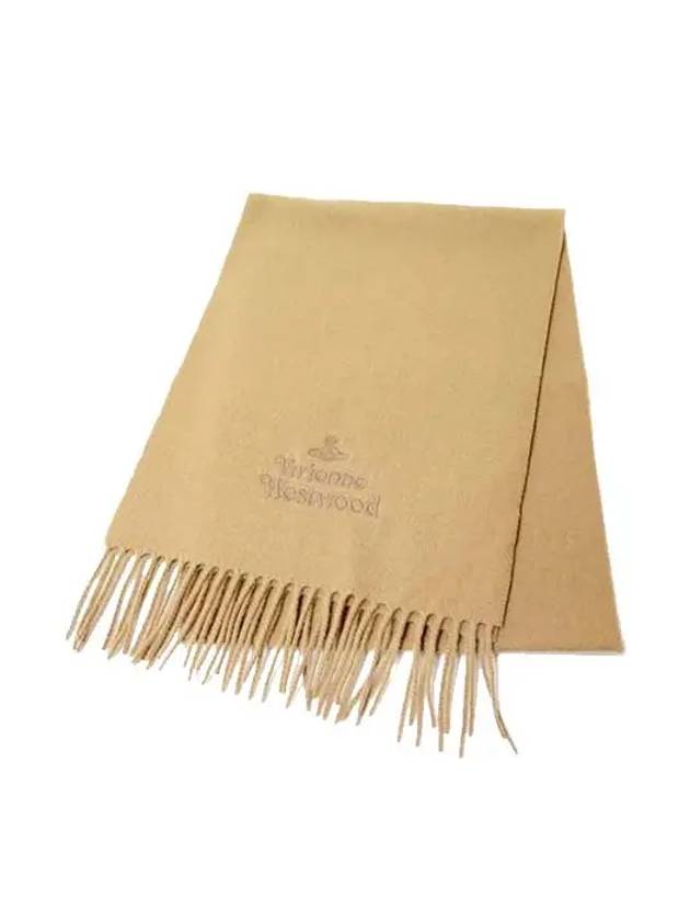 embroid logo wool muffler beige - VIVIENNE WESTWOOD - BALAAN 3