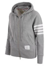 Engineered 4 Bar Diagonal Zip Up Hoodie Light Grey - THOM BROWNE - BALAAN 5