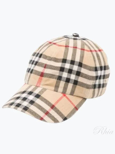 Check Cotton Ball Cap Beige - BURBERRY - BALAAN 2