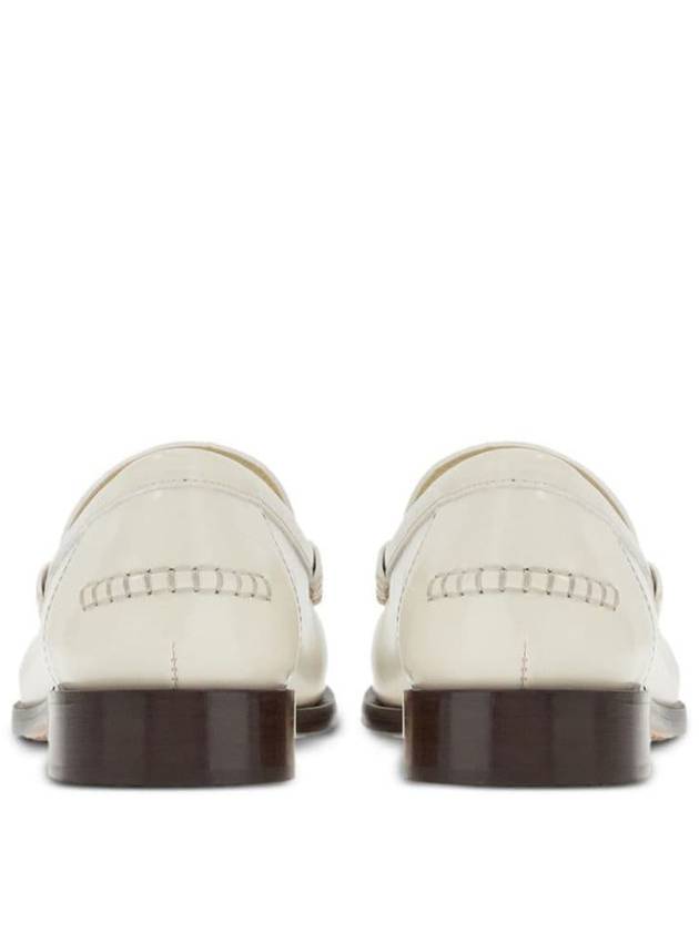 Logo Leather Loafers White - SALVATORE FERRAGAMO - BALAAN 4