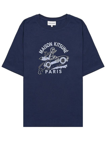 Racing Fox Comfort Short Sleeve T-Shirt Ink Blue - MAISON KITSUNE - BALAAN 2