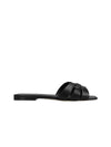 Tribute Smooth Leather Flat Mules Black - SAINT LAURENT - BALAAN 2