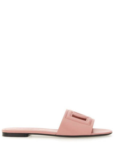 Dolce & Gabbana Leather Slide Sandal - DOLCE&GABBANA - BALAAN 1