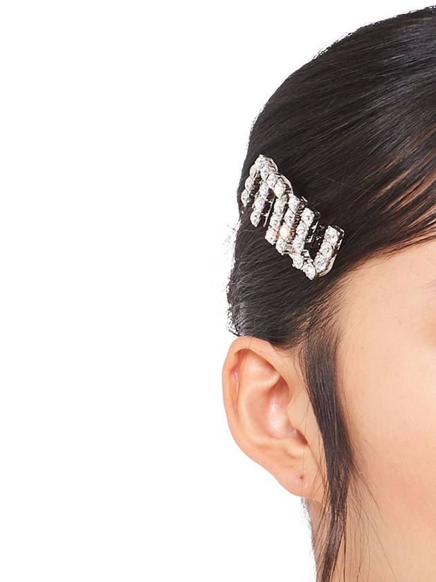 Logo Crystal Hair Clip Steel - MIU MIU - BALAAN 4