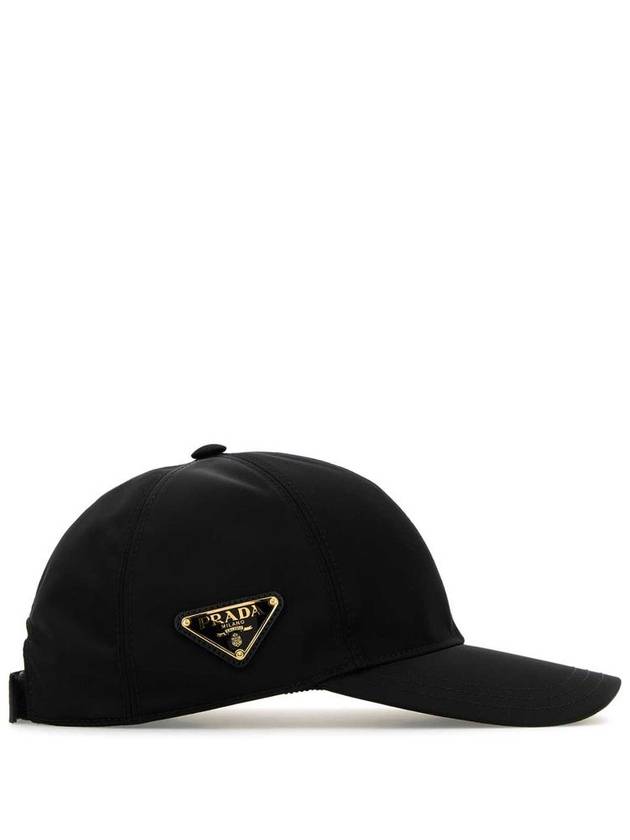 Triangle Logo Re Nylon Ball Cap Black - PRADA - BALAAN 3