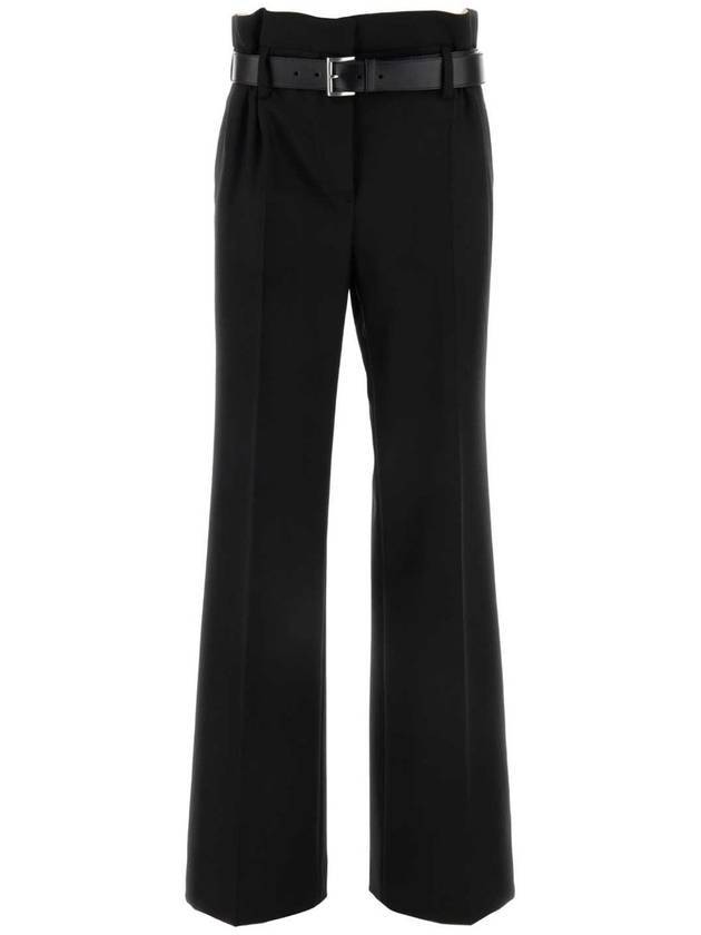 Gabardine wide pants black - PRADA - BALAAN 1