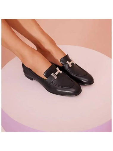 Women s Paris Loafer Black Silver Medal - HERMES - BALAAN 1