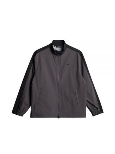 Men's Theo Rain Zip-Up Jacket Black Asphalt - J.LINDEBERG - BALAAN 2