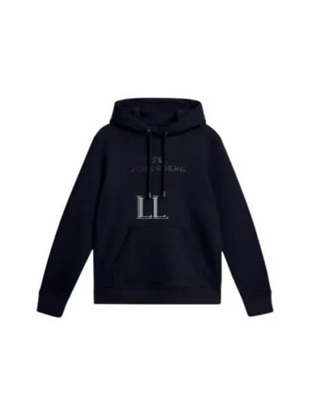 Alpha Logo Print Hoodie Navy - J.LINDEBERG - BALAAN 2