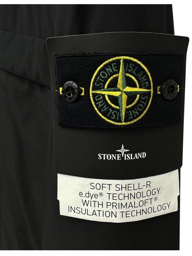 Wappen Patch Loft Soft Shell R Hoodie Jacket Black - STONE ISLAND - BALAAN.