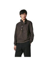 Tape Cuir Button Neck Sweatshirt Brown - HERMES - BALAAN 2