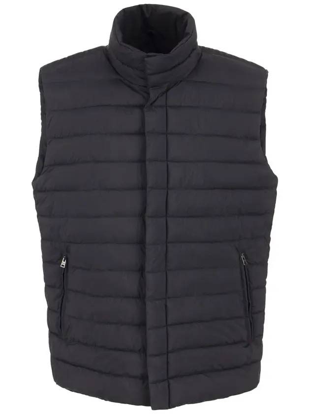 Press Studded Padded Vest Navy - HERNO - BALAAN 1