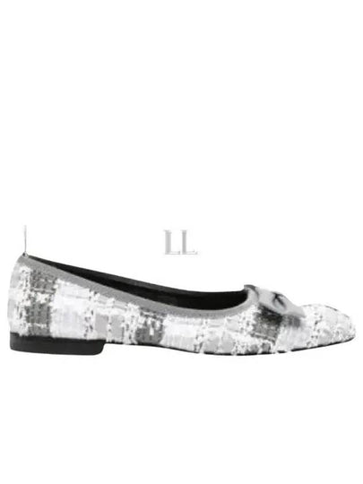 Tartan Tweed Leather Sole Opera Ballerina Grey - THOM BROWNE - BALAAN 2