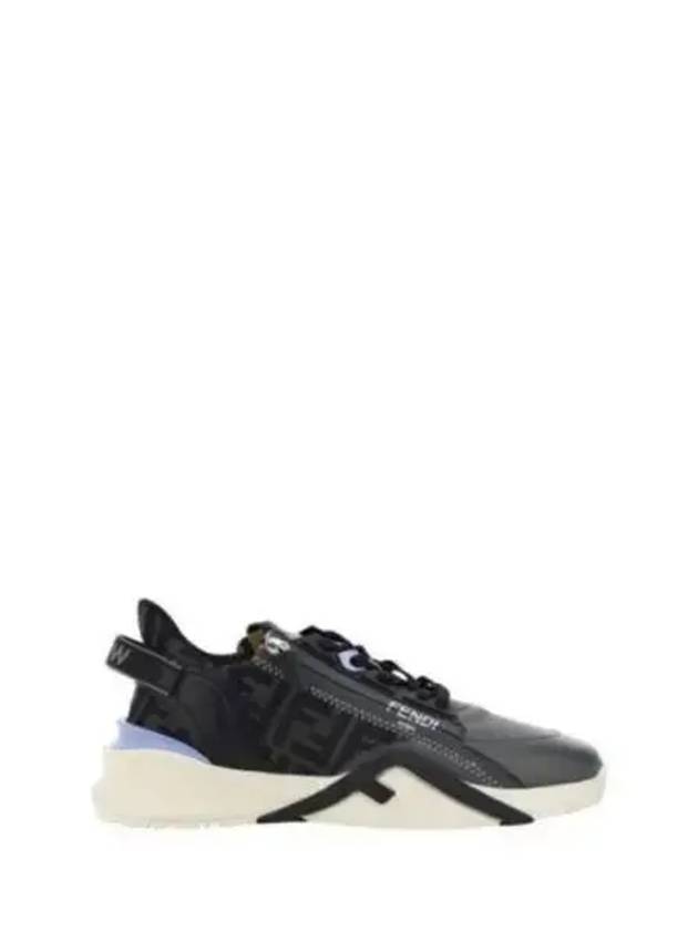 Flow FF Jacquard Leather Running Low Top Sneakers Grey - FENDI - BALAAN 2