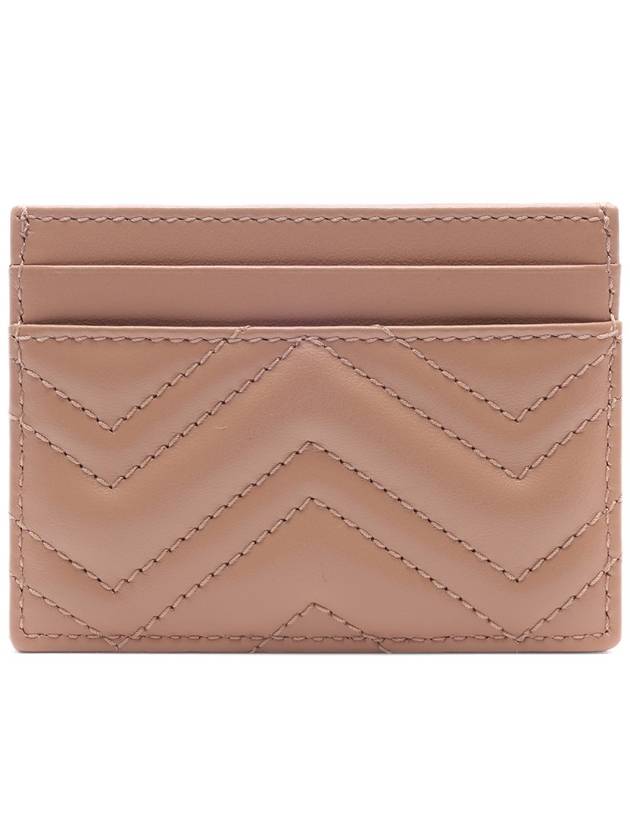 GG Marmont Matelasse 2-Tier Card Wallet Rose Beige - GUCCI - BALAAN 5