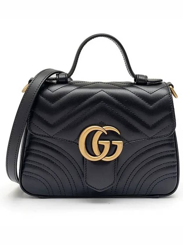 GG Marmont Mini Top Handle Tote Bag Black - GUCCI - BALAAN 3