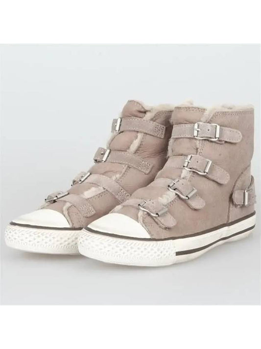 14FW Virginie fleece high top VIRGINY TAUPE - ASH - BALAAN 1