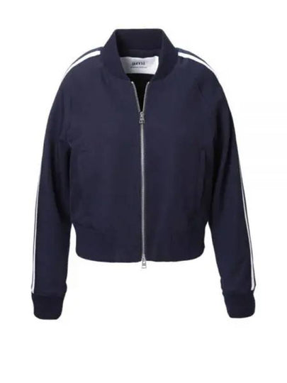 Virgin Wool Bomber Jacket Navy - AMI - BALAAN 2