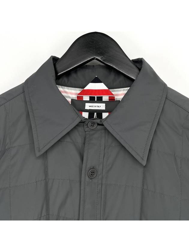 Diagonal padded shirt jacket gray size 3 - THOM BROWNE - BALAAN 5