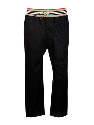 Kids Icon Stripe Track Pants Black - BURBERRY - BALAAN 1