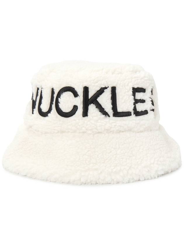 Cobble Embroidered Logo Bucket Hat White - MOOSE KNUCKLES - BALAAN 5