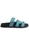 Chypre Suede Goatskin Sandals Blue Mineral - HERMES - BALAAN 1