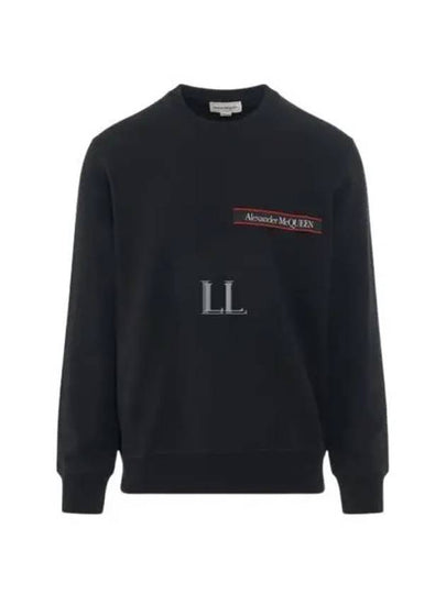 Logo Tape Detail Sweatshirt Black - ALEXANDER MCQUEEN - BALAAN 2