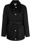 Diamond Quilted Nylon Jacket Black - BURBERRY - BALAAN 1