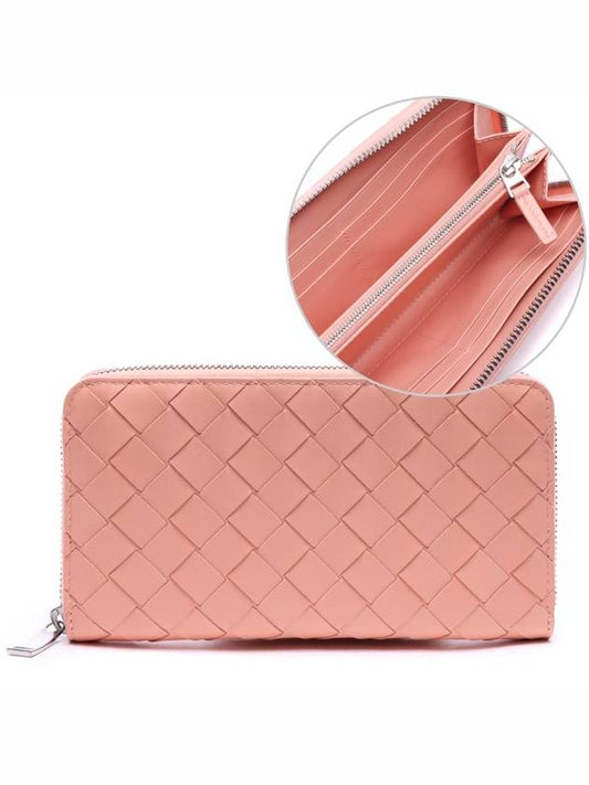 Intrecciato zipper long wallet pink - BOTTEGA VENETA - BALAAN.