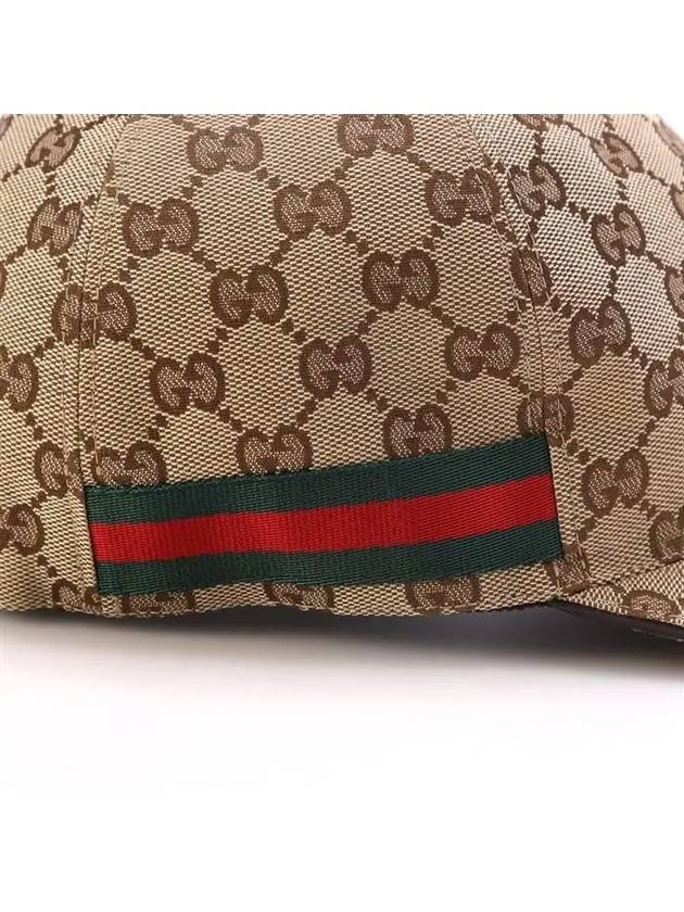 Original GG Web Supreme Canvas Baseball Ball Cap Beige Ebony - GUCCI - BALAAN 7