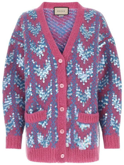 23 ss Chevron Mohair Wool Cardigan WITH Sequins 713232XKCMS4459 B0650029012 - GUCCI - BALAAN 2