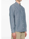 Chemise Edouard Logo Washing Denim Long Sleeve Shirt Blue - A.P.C. - BALAAN 4