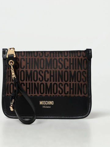 Clutch Moschino Couture in pelle e tessuto jacquard - MOSCHINO - BALAAN 1