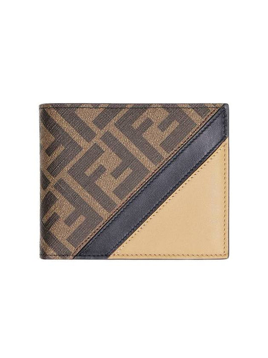 FF logo print half wallet brown - FENDI - BALAAN 1