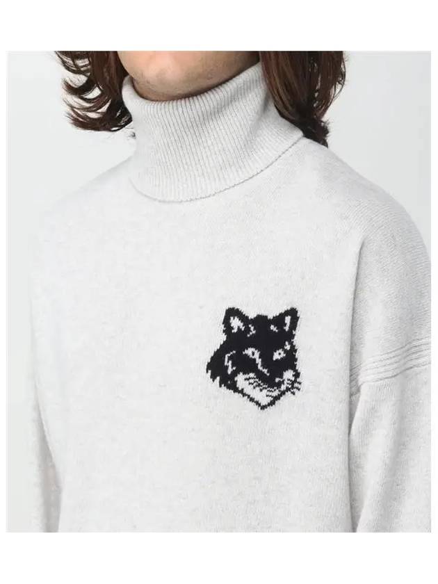 Big Fox Head Turtleneck Sweater Gray - MAISON KITSUNE - BALAAN 2