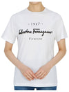 1927 Signature Short Sleeve T-Shirt White - SALVATORE FERRAGAMO - BALAAN 6