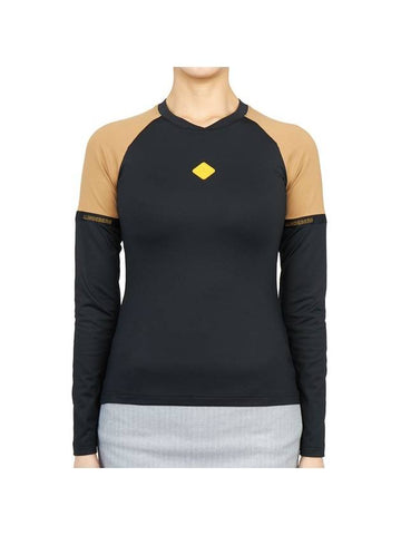 Women's Sienna Slim Fit Golf Long Sleeve T-Shirt Black - J.LINDEBERG - BALAAN 1