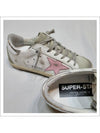 Women's Superstar Silver Heel Tab Pink Star Low Top Sneakers White - GOLDEN GOOSE - BALAAN 5