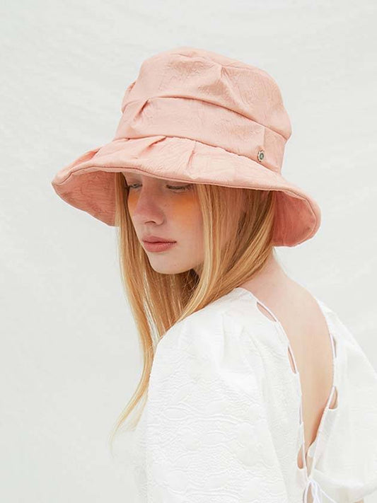 Wrinkle Tuck Bucket Hat Prada Peach - BROWN HAT - BALAAN 2