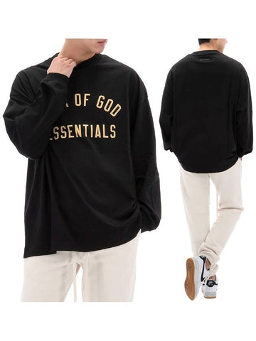 Essential Logo Print Long Sleeve 125BT244200F BLACK - FEAR OF GOD - BALAAN 1