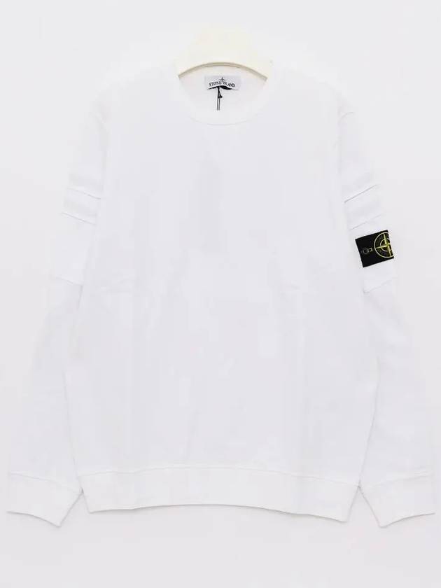 Men's Wappen Patch Cargo Pocket Sweatshirt White - STONE ISLAND - BALAAN 4